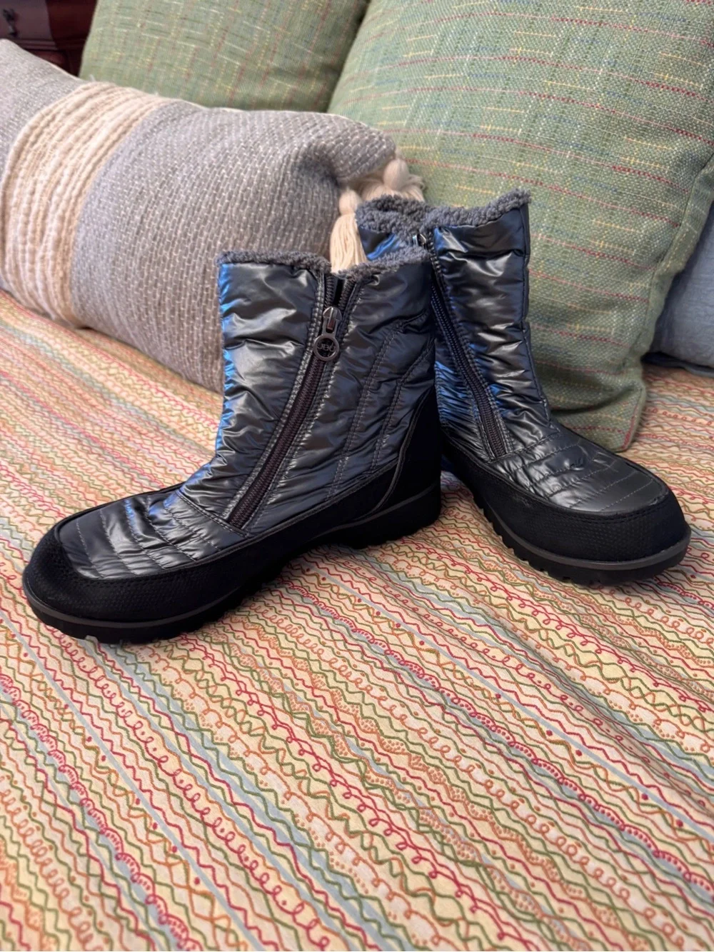 JBU by Jambu Snowbird Weather-Ready Quilted Winter Boots Gunmetal Size 9M
